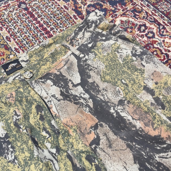 VTG 00s Natural Gear Camo Pants XL Outdoor Hunting Fishing Tree Bark Pattern - Picture 2 of 7